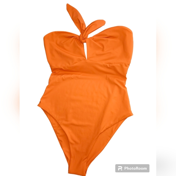 Lulus Sun and Done Orange Strapless One-Piece Swimsuit - Picture 5 of 6